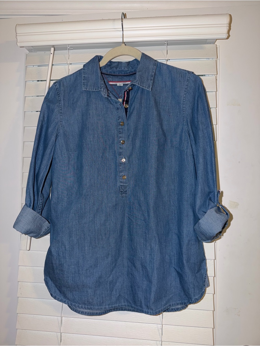 Tommy Hilfiger Blue Denim Button-Front Women's Shirt